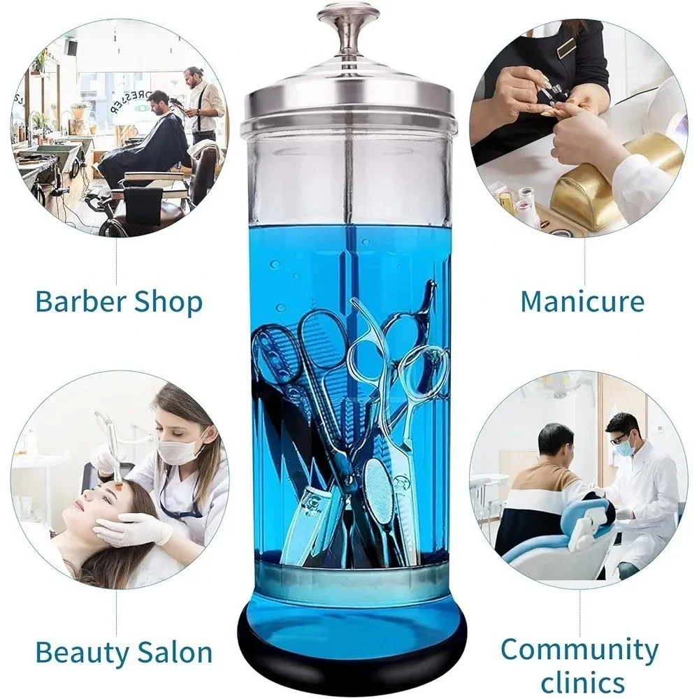 NEW ForPro Multi-Cide Tall Glass‎ Jar, for All Hairstyling Tools/ Brushes